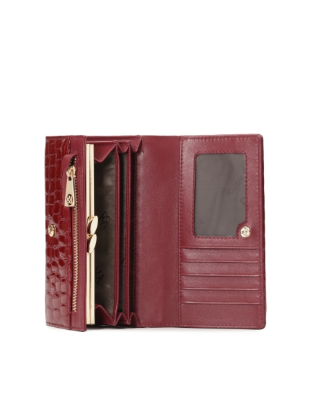 Středně velká lakovaná peněženka ve vínové barvě SANTI