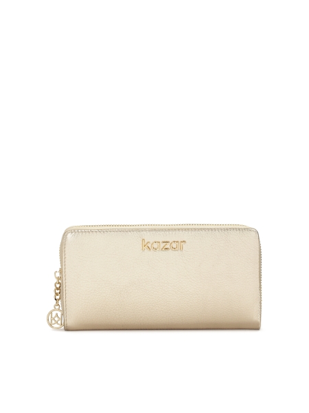 Kožená peněženka ve zlaté barvě s prostorným vnitřním prostorem  ROLETTE