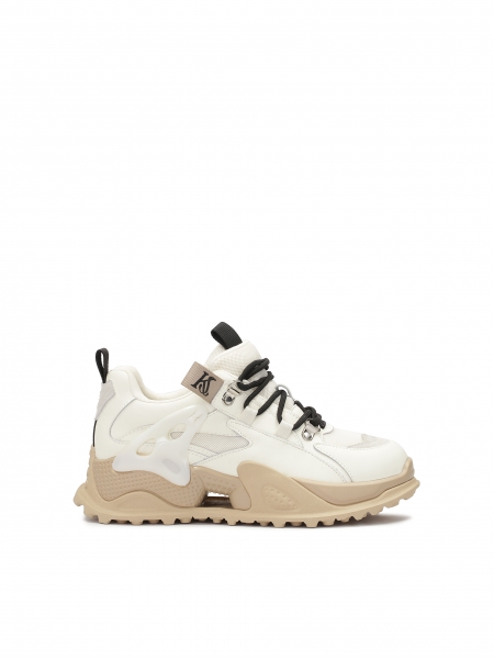 Béžové tenisky z kombinovaných materiálů MAY