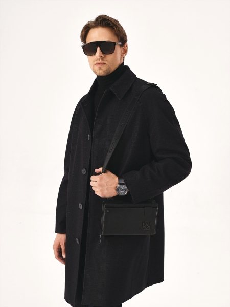 Černé pánské kožené pouzdro s páskem ULISSES