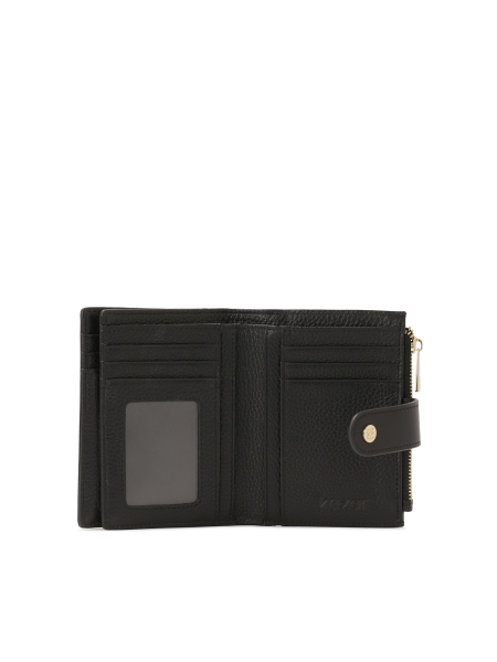 Černá plochá kožená peněženka EMRYN