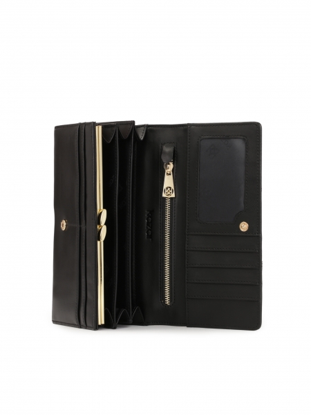 Černá kožená peněženka se zlatými kamínky  JOLENE