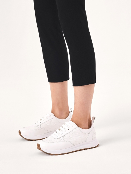 Bílé kombinované kožené tenisky s monogramem  ZINNA