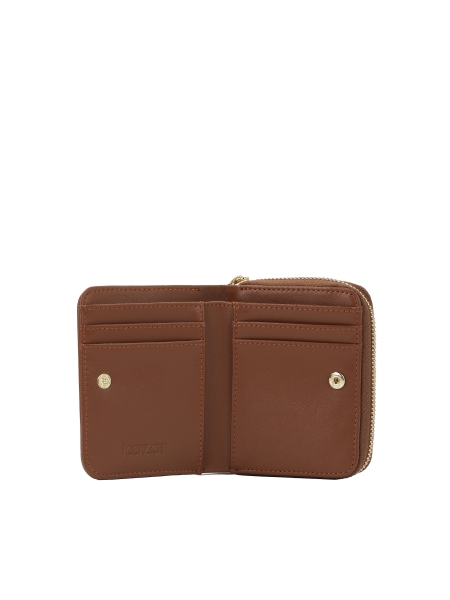 Malá hnědá peněženka s klopou na patentku  AITANA
