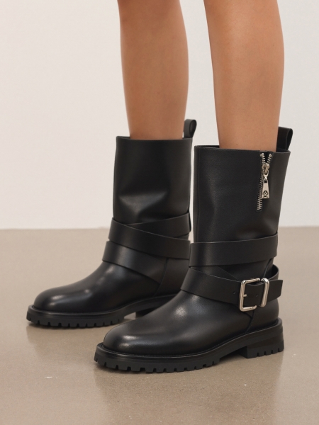 Kožené boty s nazouvacím svrškem HEDY