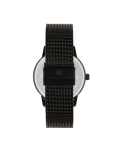 Černé hodinky na síťovaném náramku ELEGANCE ESSENCE