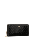 Velká černá peněženka z lakované kůže s reliéfním vzorem ROLETTE