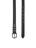 Černý úzký opasek s kovovou sponou VITRA