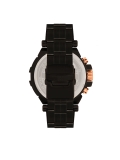 Černé pánské hodinky s prvky v měděné barvě URBAN STEEL