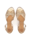Zlaté sandály s tkanými pásky FREESIA