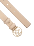 Velký kožený opasek s béžovou přezkou MANITA