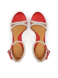 Červené sandály s lesklými pásky KLARISSA