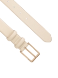 Dámský kožený opasek smetanové barvy se zlatou sponou GLORY