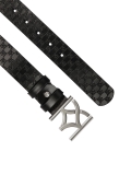 Černý dámský pásek s ozdobnou stříbrnou sponou MANUELA