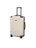 Středně velký kufr z béžového polykarbonátu WORLD TOUR