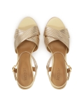 Béžové a zlaté sandály se zkříženými pásky LILIAN