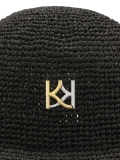 Černý slaměný klobouk s monogramem LAGUNA