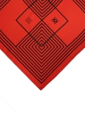 Červená hedvábná šála s monogramem KAZAR NOME