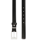 Úzký opasek z hladké černé kůže  AGUADA