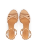 Béžové sandály s vysokým štíhlým podpatkem EVA