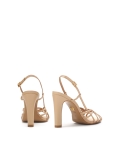 Béžové sandály s otevřenou špičkou na podpatku  FREESIA