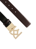 Černohnědý oboustranný kožený opasek MANUELA
