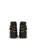 Černé boty s kamínky na ploché podrážce  SARINA