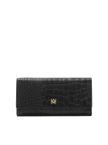 Podlouhlá černá peněženka z ražené kůže JOLENE
