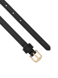 Černý kožený dvoudílný opasek se zlatou sponou HARIET