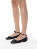 Černé kožené baleríny KS SOLEIL
