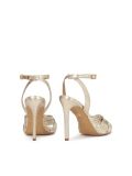 Zlaté kožené sandály na podpatku ELLISA