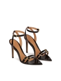 Lakované kožené sandály s úzkými pásky ELLISA