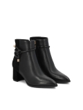 Černé semišové a hladké kožené boty SERINA