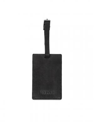 Černý cestovní odznak z lícové kůže