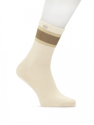 Krémové ponožky s ozdobným páskem