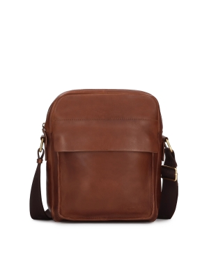 Hnědá poštovní taška přes rameno