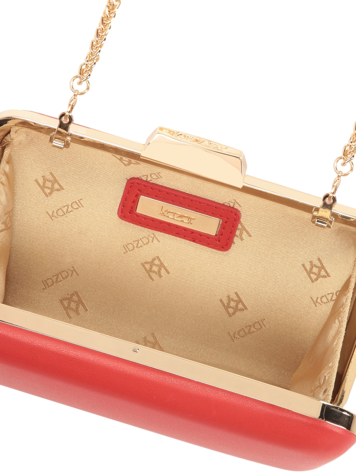 Červená měkká kožená taška  LOUISE