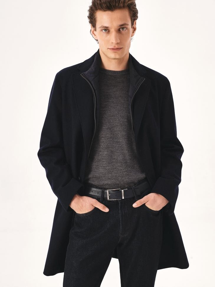 Pánský hnědý a tmavě modrý oboustranný pásek TIGAR