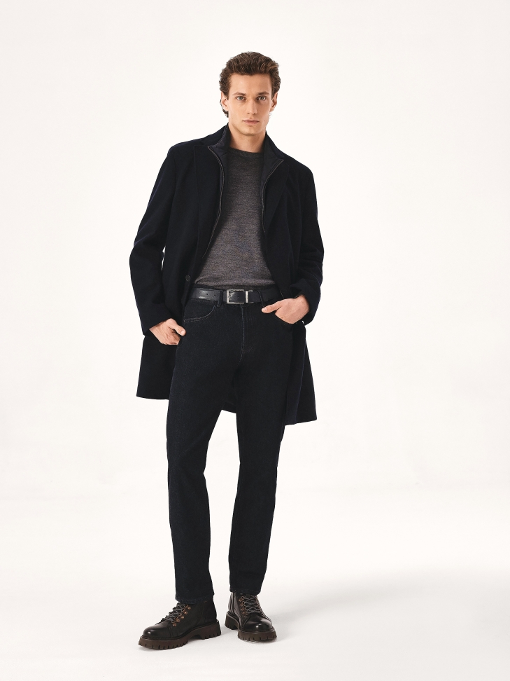 Pánský hnědý a tmavě modrý oboustranný pásek TIGAR