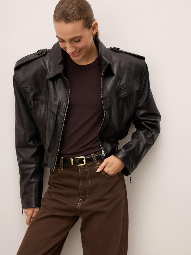 Oboustranný dámský kožený pásek se zlatými detaily MILL