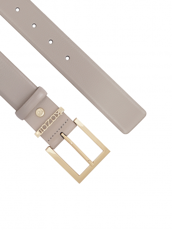 Šedý pásek s kovovým poutkem s logem SABANA