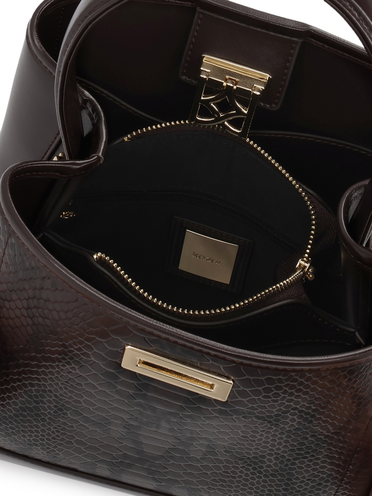 Hnědá kabelka s hadím vzorem LAURIE