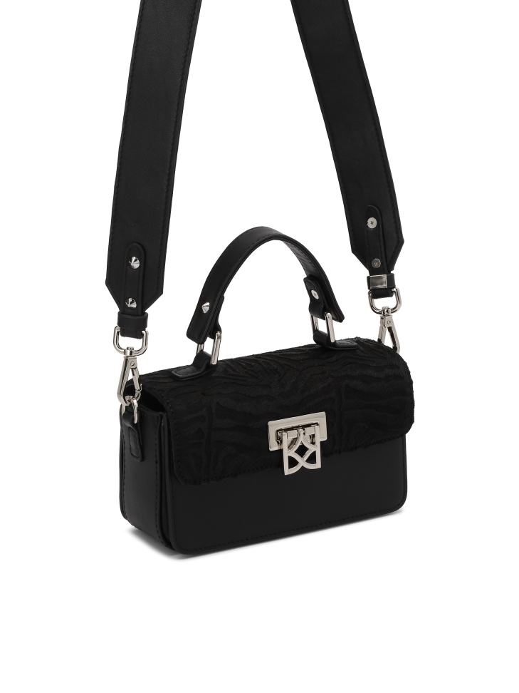 Černá štětinová kabelka se vzorem zebry SIDE