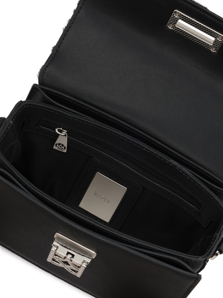 Černá štětinová kabelka se vzorem zebry SIDE