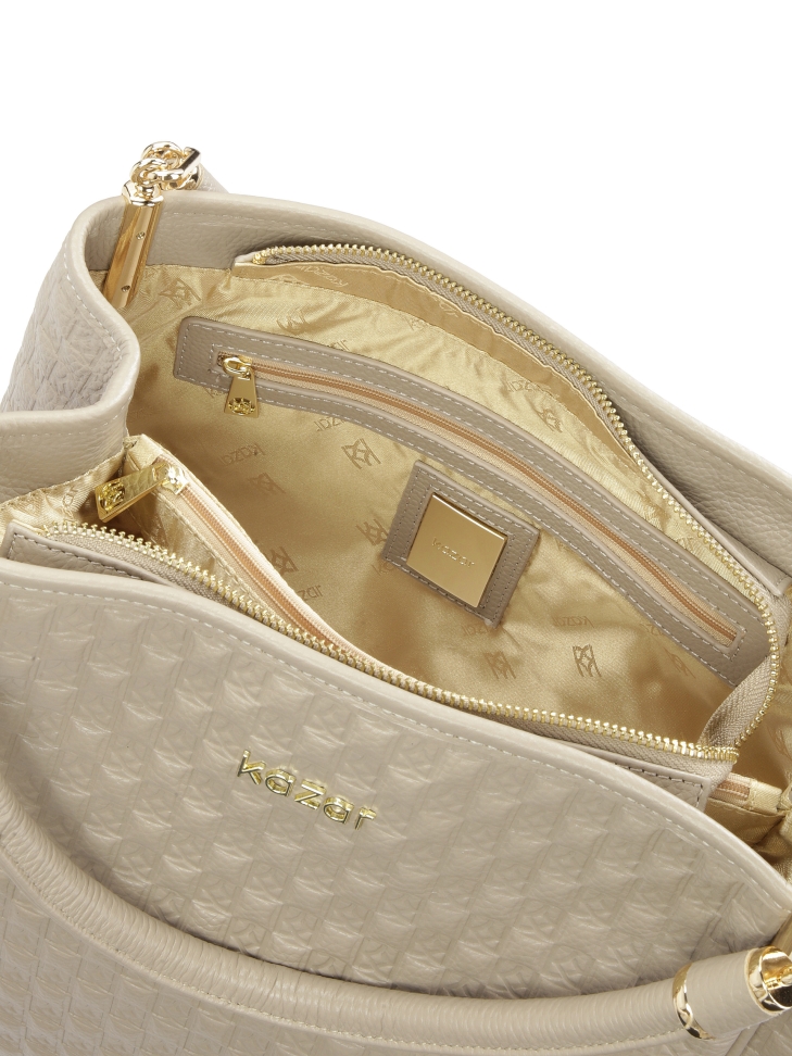 Objemná taška přes rameno z reliéfní kůže se vzorem JENNY