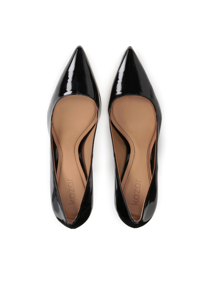 Nadčasové černé lakované jehlové podpatky NEW BIANCA