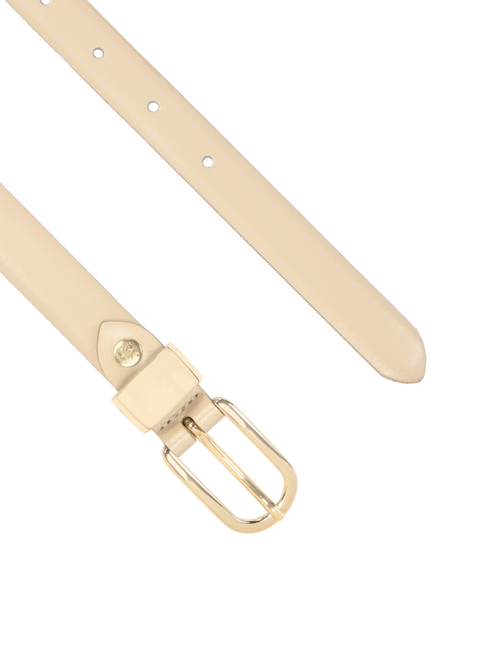 Béžový pásek s kovovým poutkem NOBLE