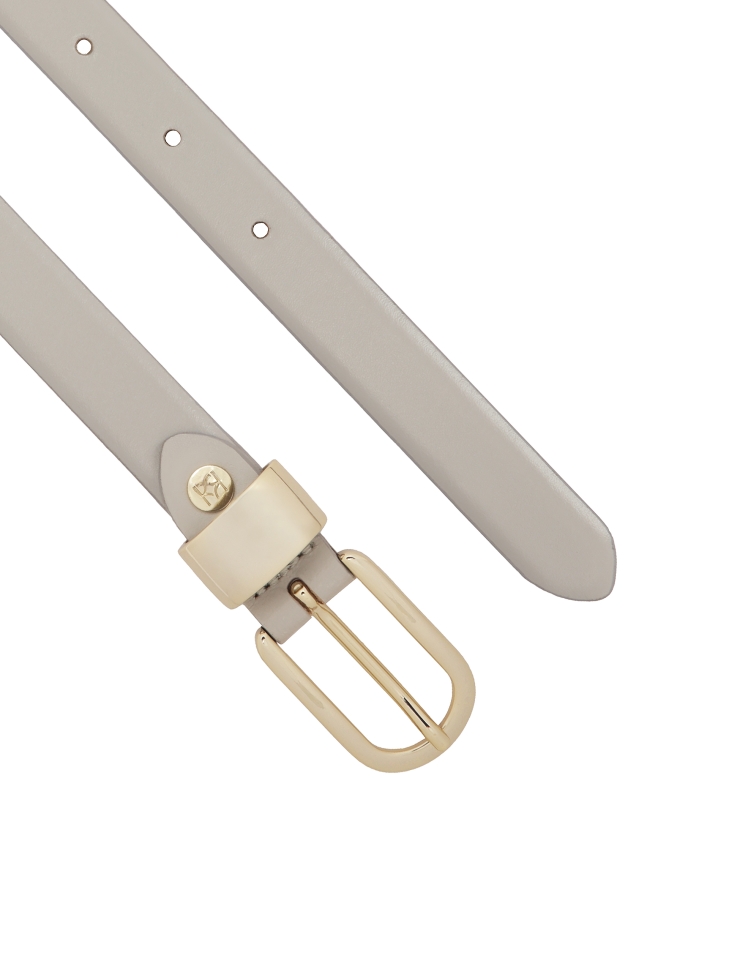 Šedý opasek z hladké kůže NOBLE