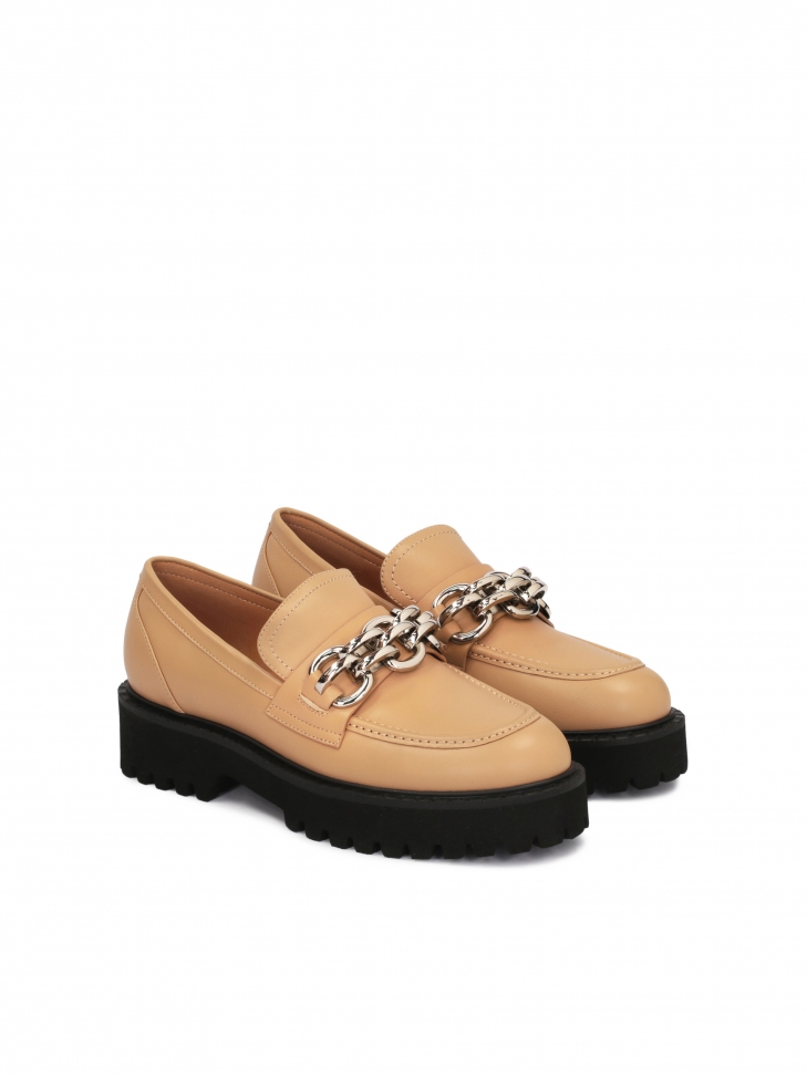 Dámská plochá obuv s hrubou podrážkou a řetízkem ESSEN