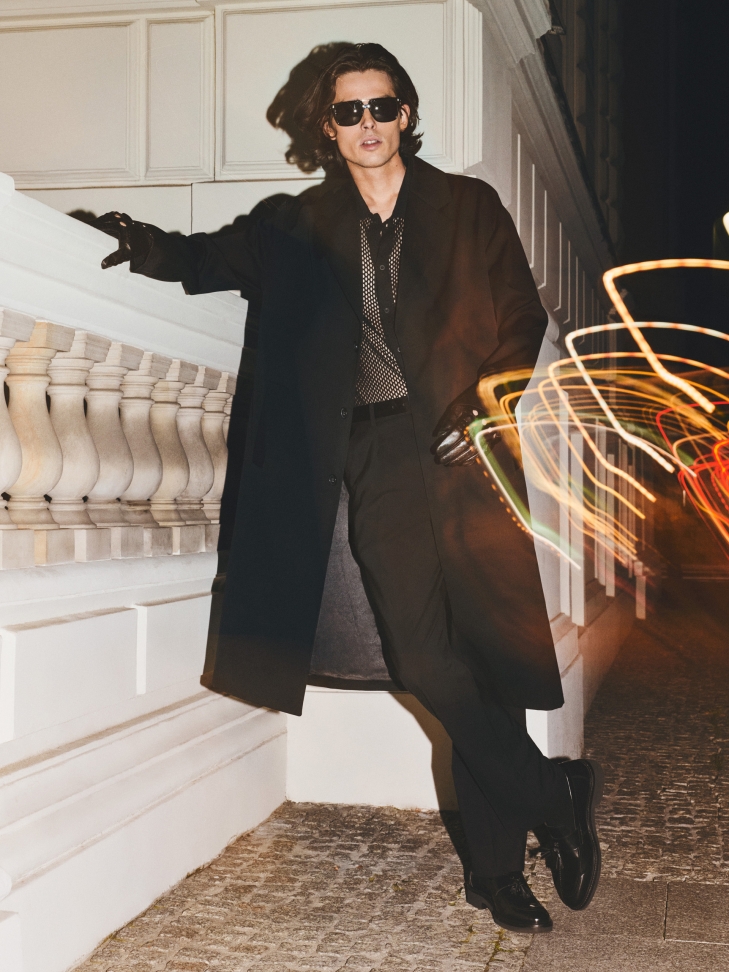 Černé kožené pánské řidičské rukavice ERYCOS 